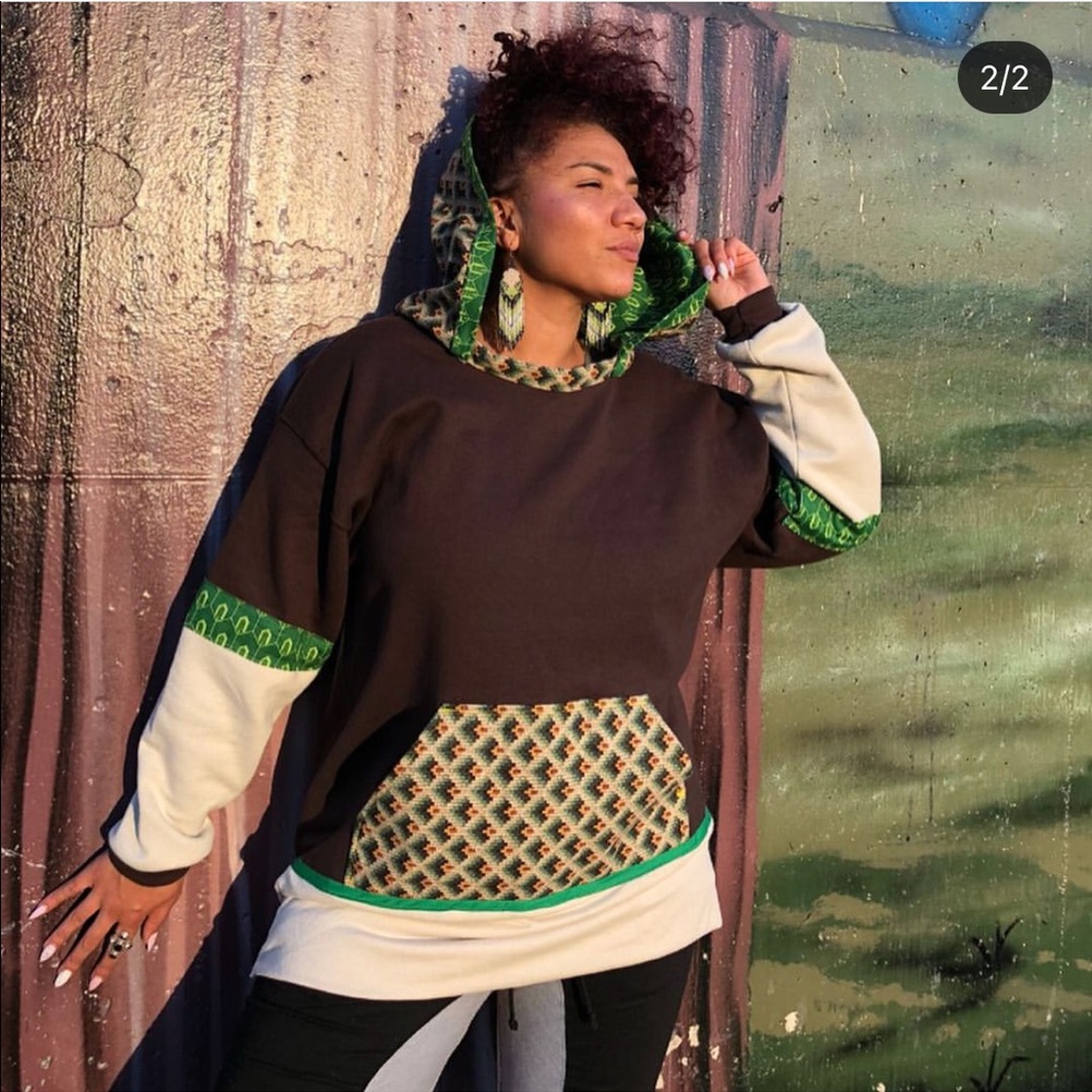 Handmade tribal Sacred G festival hoodie
